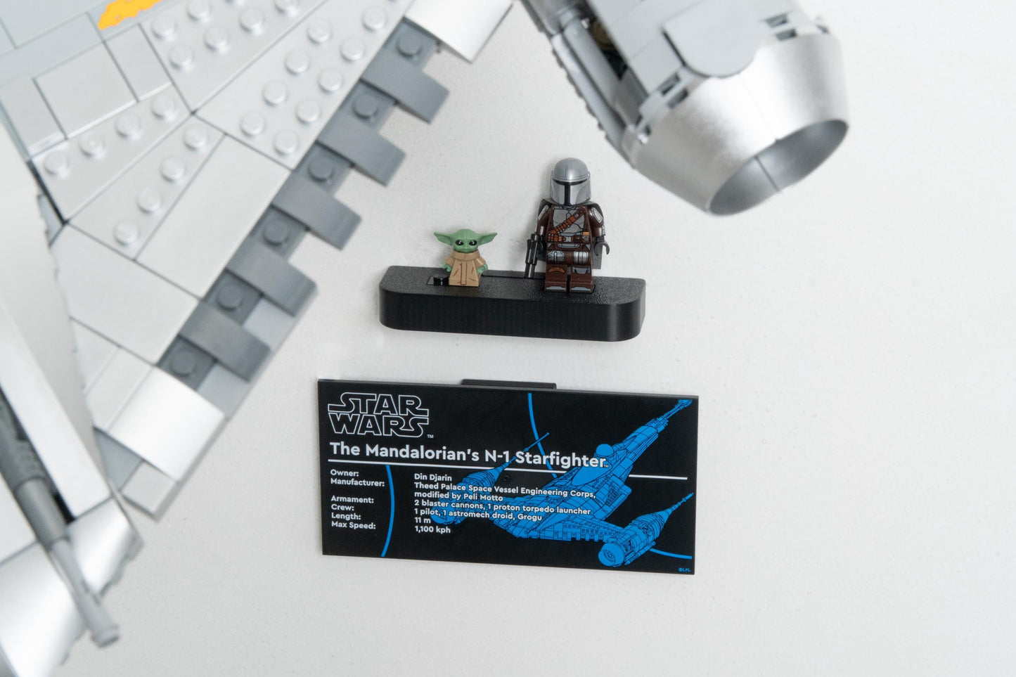 Cobra Arm Wall Mount Compatible With LEGO Star Wars The Mandalorian's N-1 Starfighter 75442