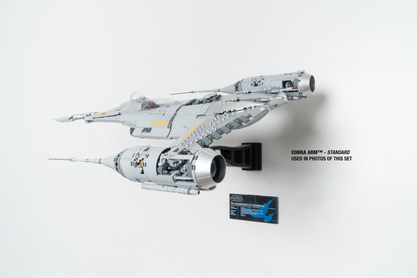 Cobra Arm Wall Mount Compatible With LEGO Star Wars The Mandalorian's N-1 Starfighter 75442