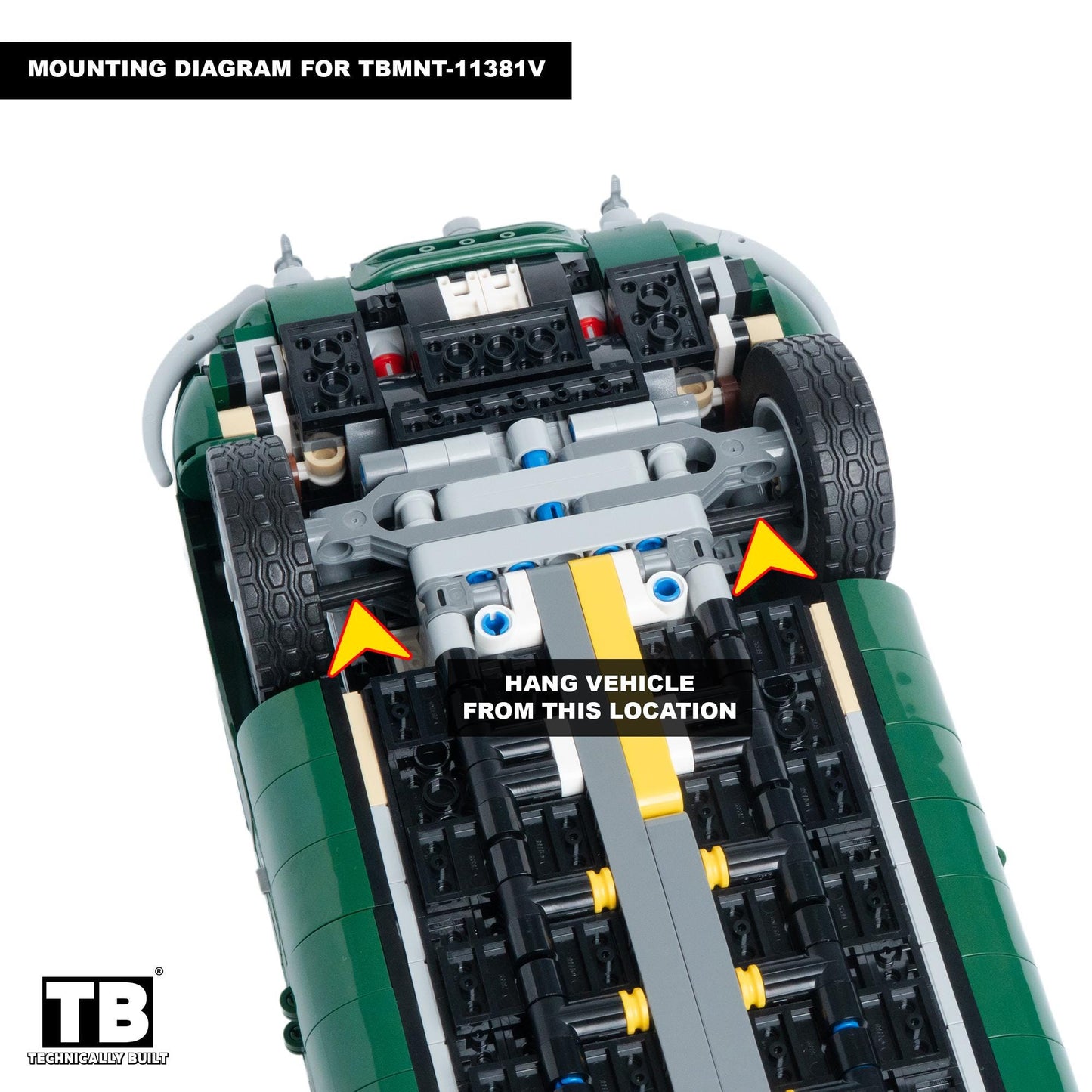 Vertical Wall Mount for Lego Icons Jaguar E-Type-11381