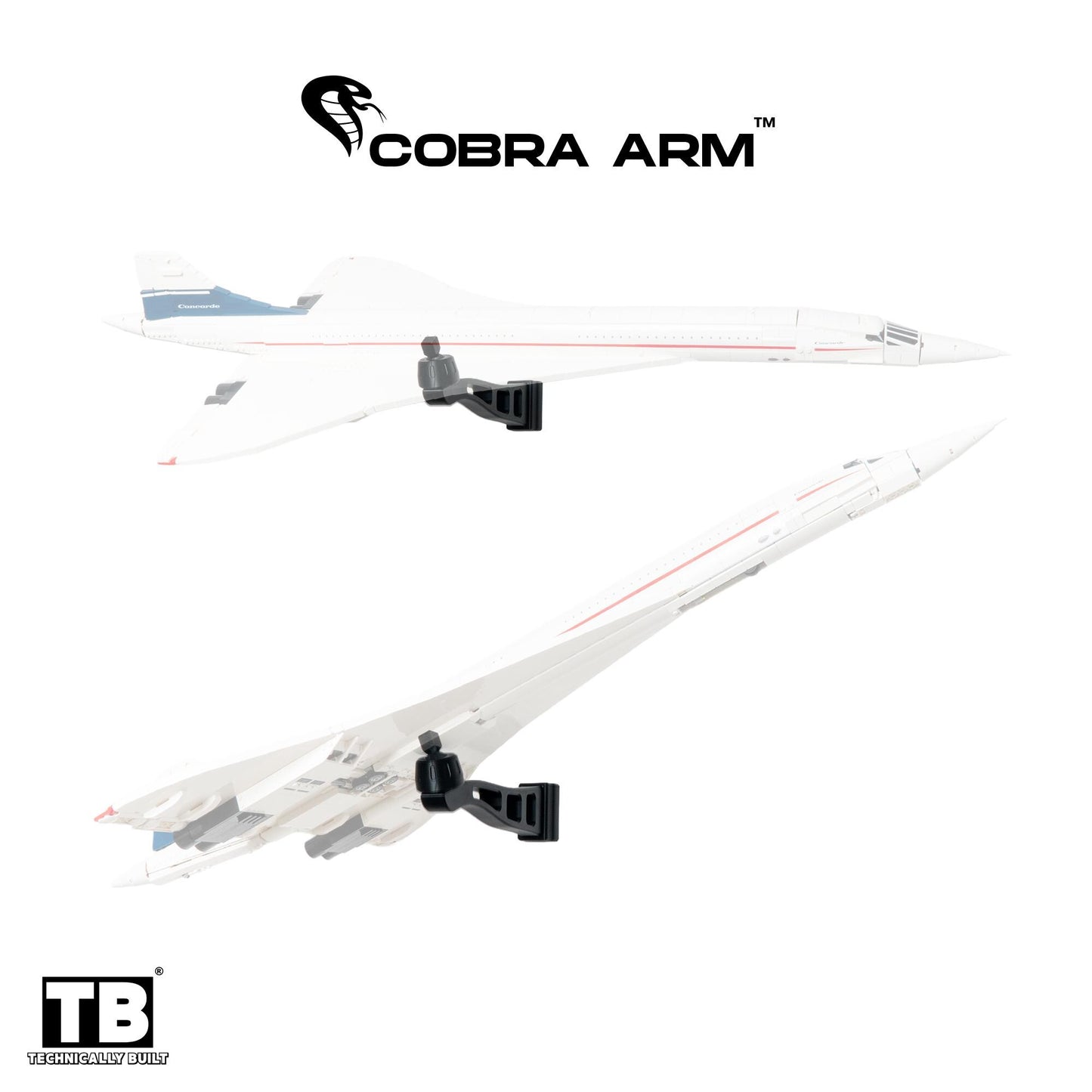 Cobra Arm Wall Mount Compatible With LEGO Icons Concorde 10318