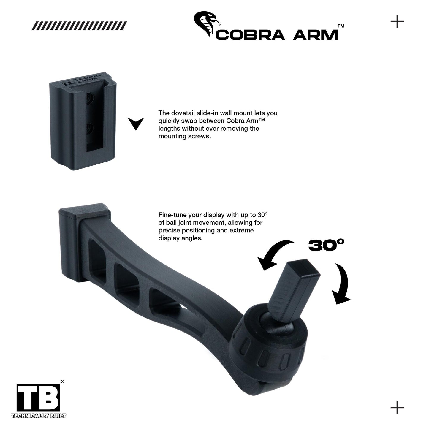 Cobra Arm Wall Mount Compatible With LEGO Star Wars X-Wing Starfighter 75355