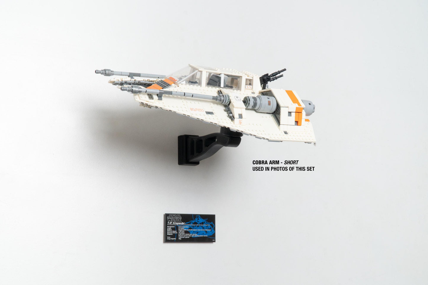 Cobra Arm Wall Mount Compatible With UCS Lego Star Wars Snowspeeder-75144