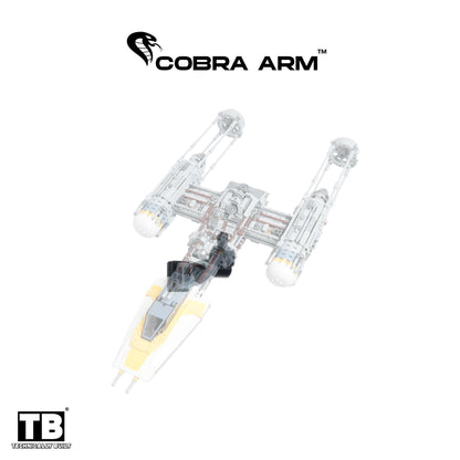 Cobra Arm Wall Mount Compatible With LEGO Star Wars Y-Wing Starfighter 75181