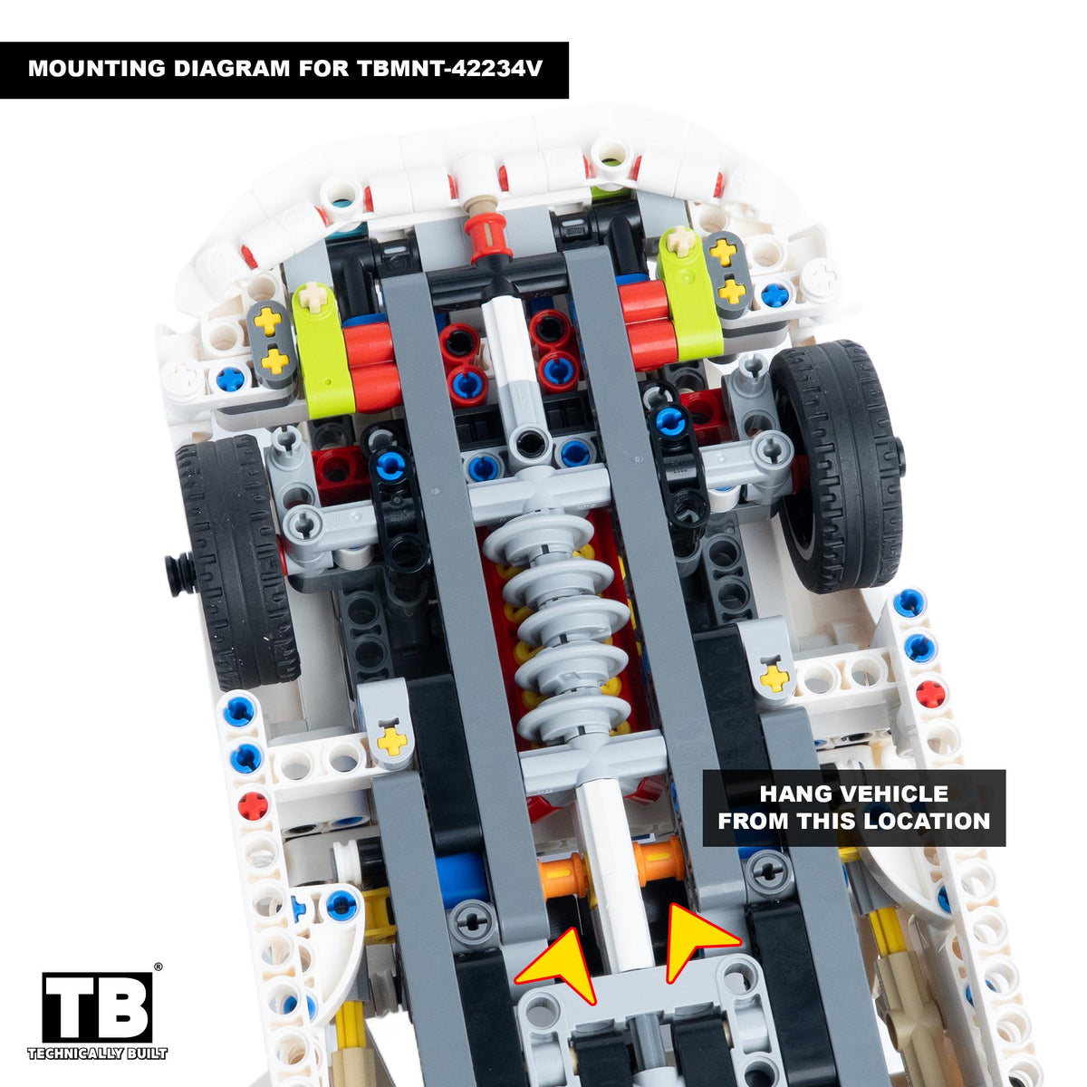 Vertical Wall Mount for LEGO Technic Dodge Viper GTS-R Sports Car-42234